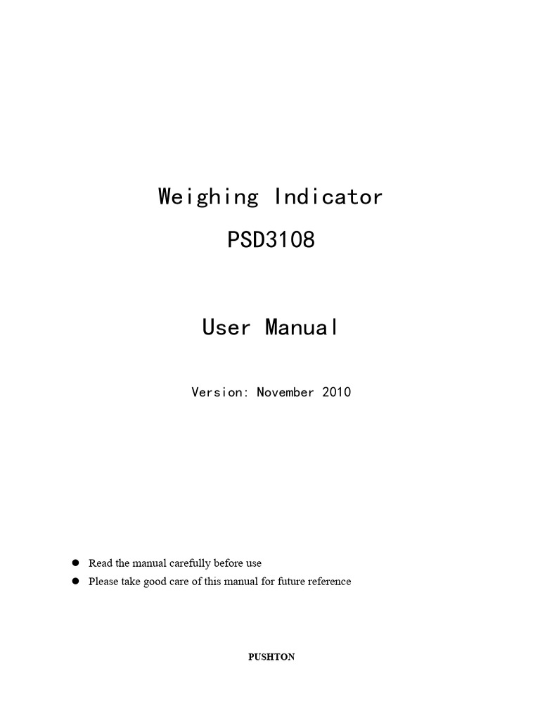 PT650D Weighing Indicator Manual | PDF | Power Supply | Analog To ...