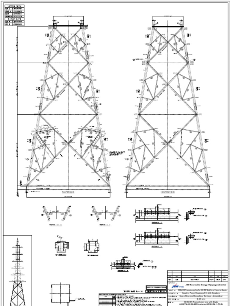 33kV Transmission Line Structure Details | PDF | Sustainable Energy ...