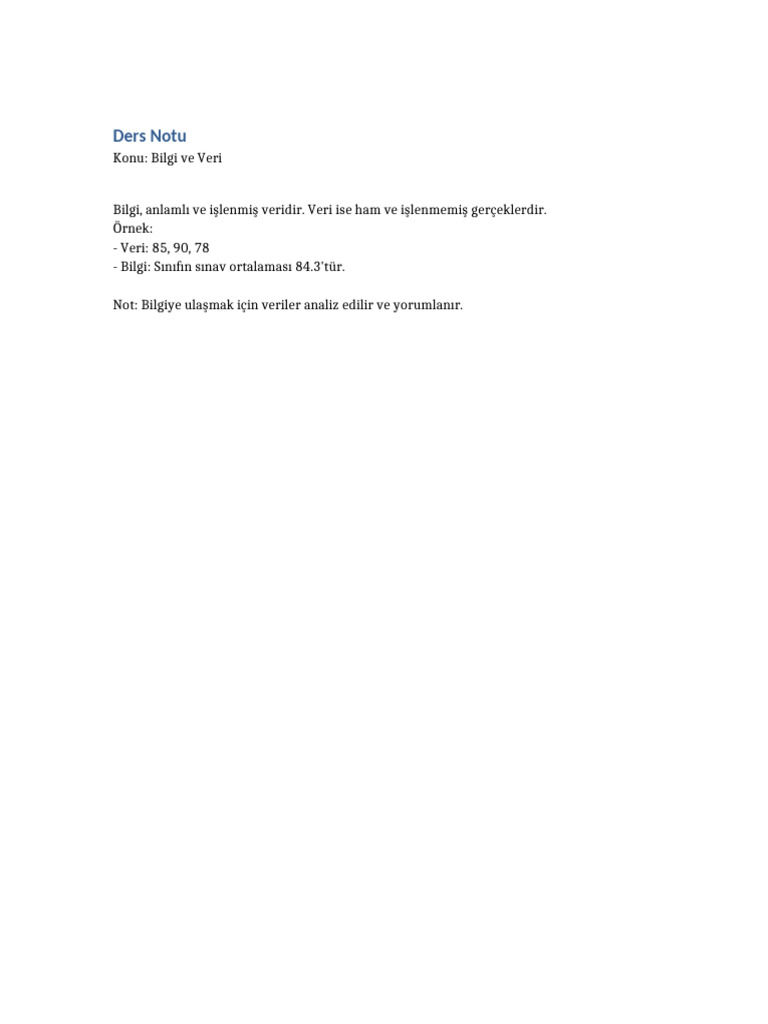 Ders Notu | PDF