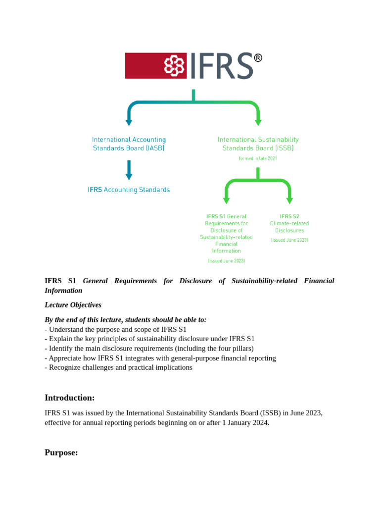 IFRS S1 General Requirements For Disclosure of Sustainability | PDF ...