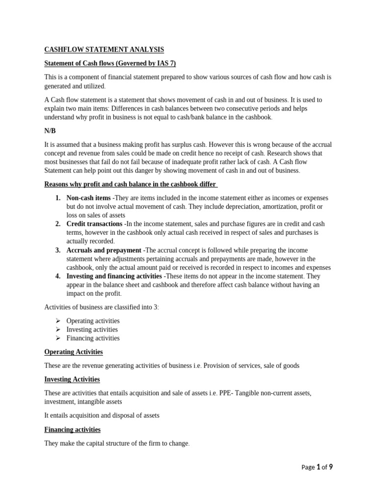 Cashflow Statement Analysis 2025-1 | PDF | Free Cash Flow | Cash Flow ...