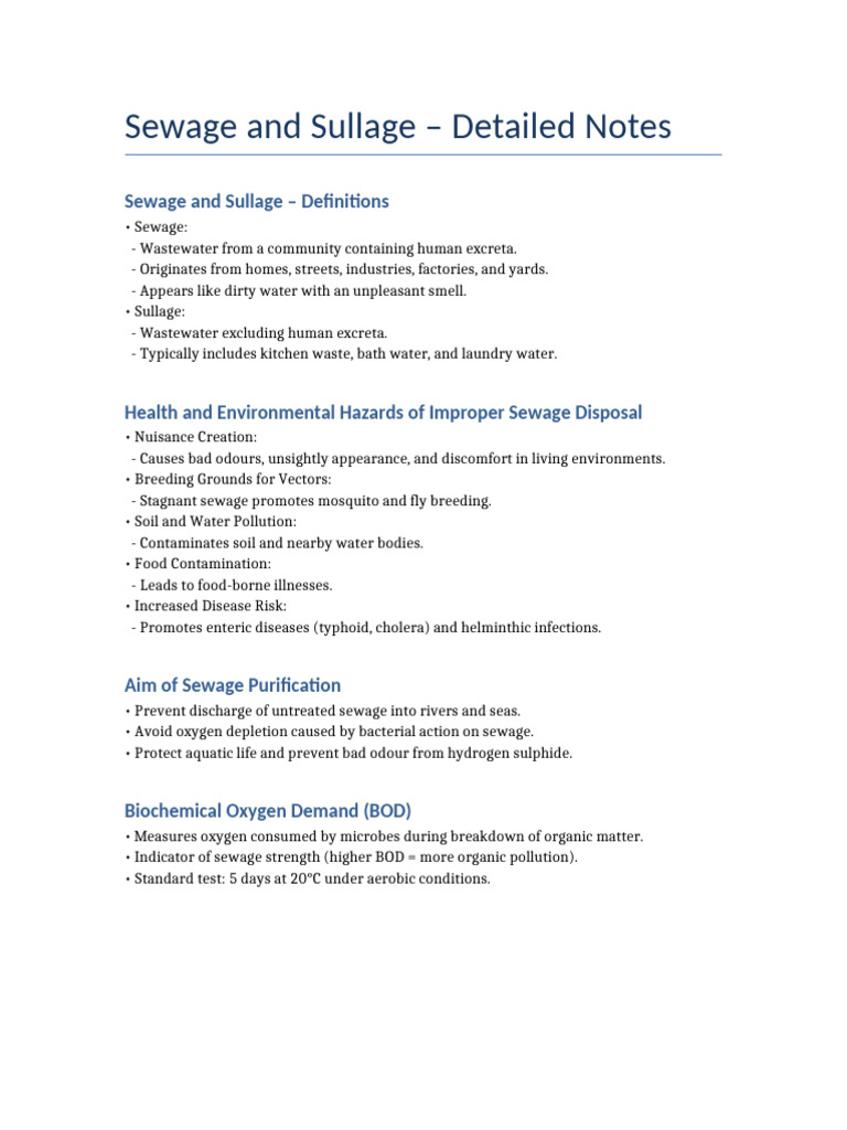 Sewage vs. Sullage: Key Differences | PDF