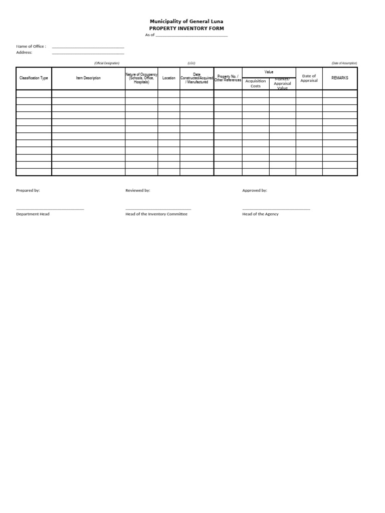 Inventory-Form | PDF | Inventory | Business