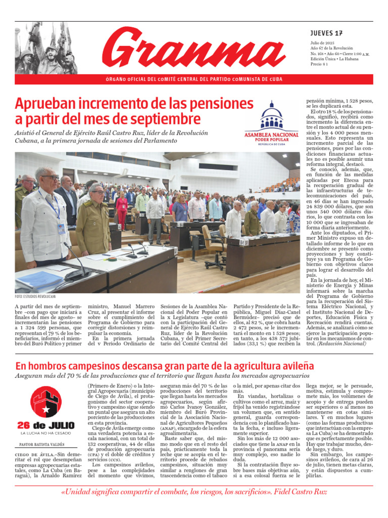 Granma - Cuba (17 - 07 - 25) | PDF | Cuba | Moneda