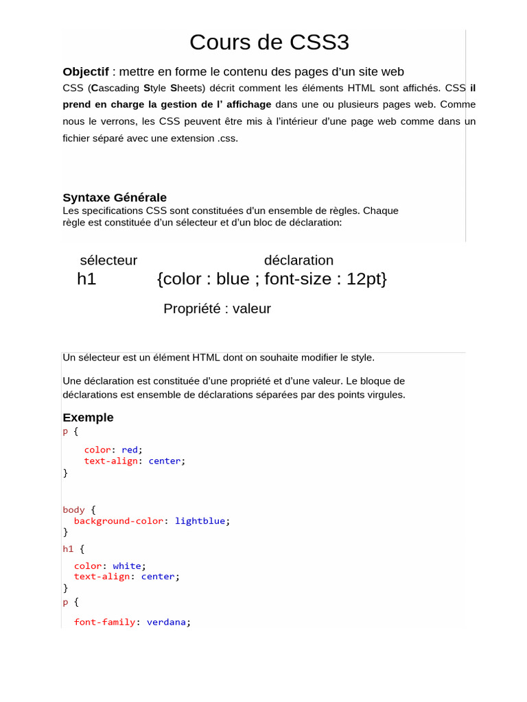 Cours Complet sur CSS3 | PDF | Élément HTML | Génie logiciel