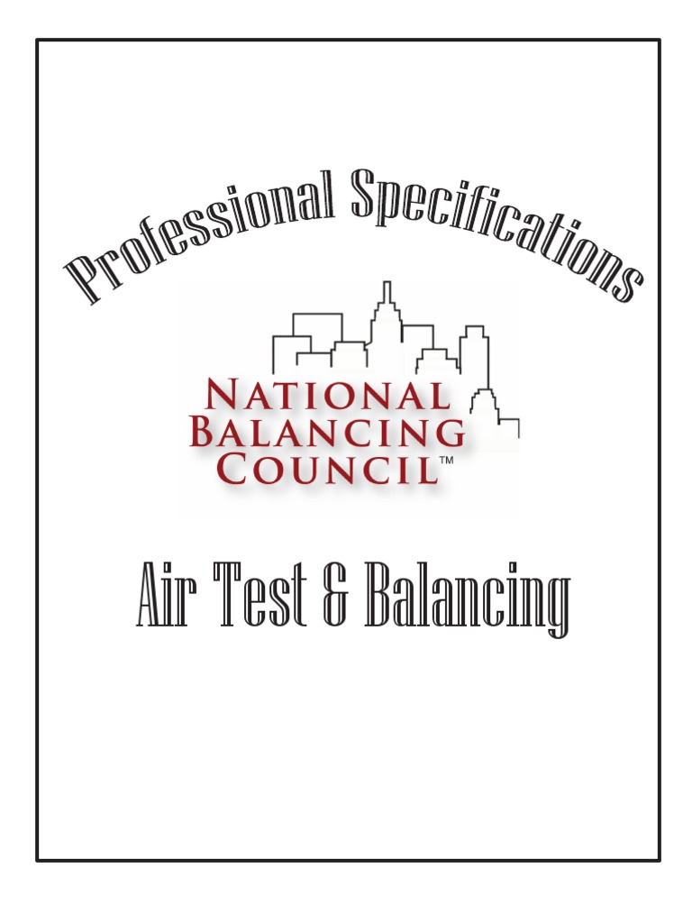 NBC Certified Air Balancing Specification New PDF Hvac