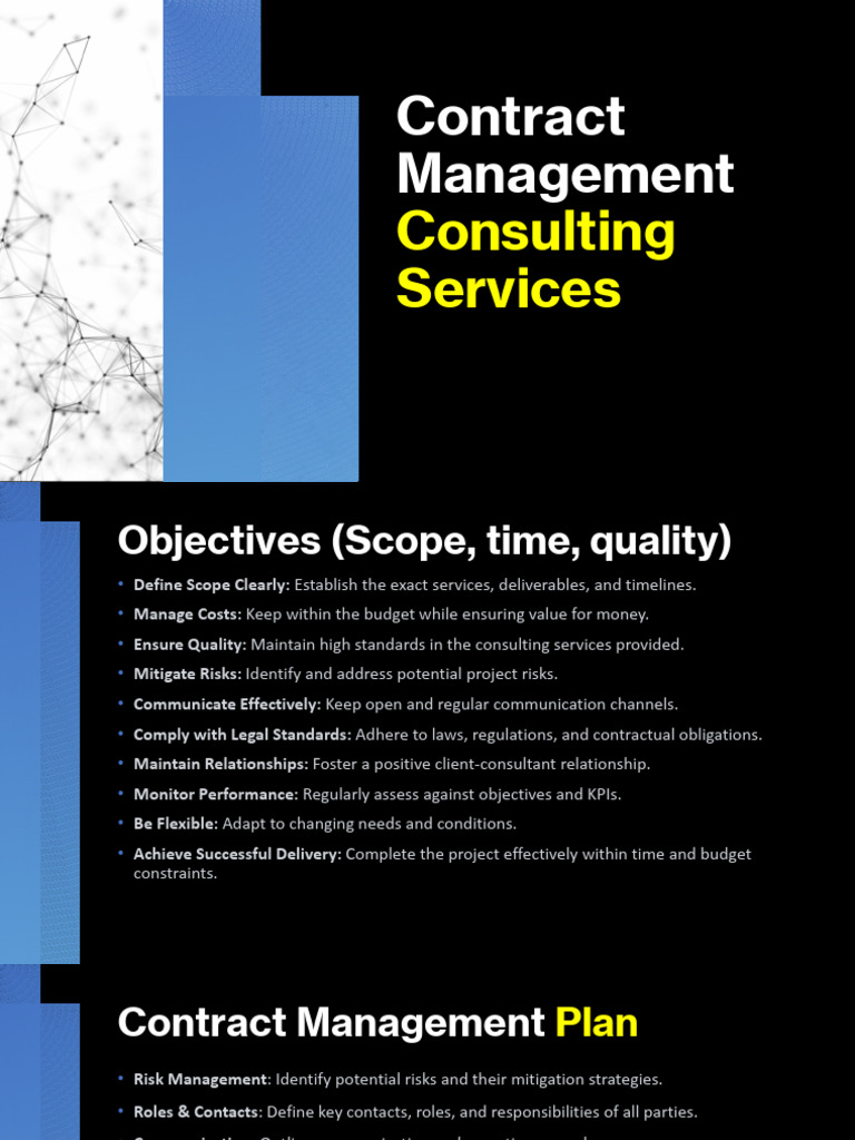 Contract Management For Consulting Services | PDF | Risk | Performance ...