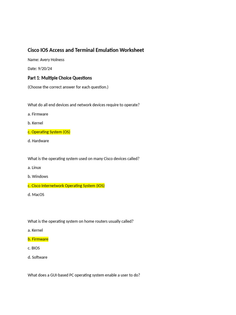 Cisco IOS Access Methods Overview | PDF | Command Line Interface ...