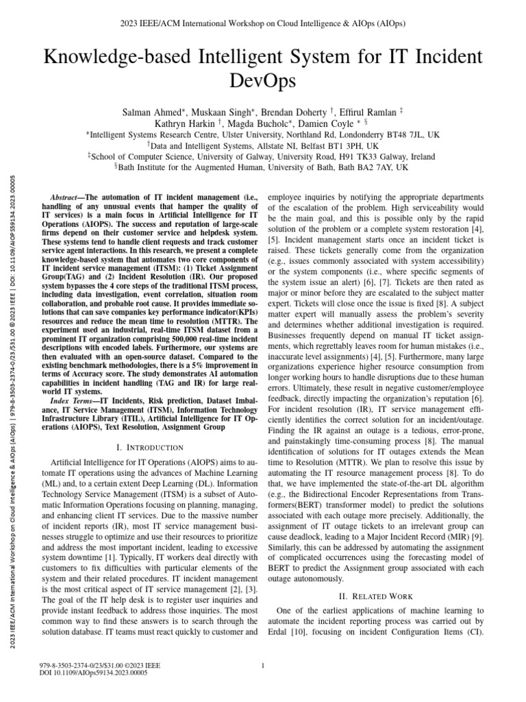 AI Automation in IT Incident Management | PDF | Resampling (Statistics ...
