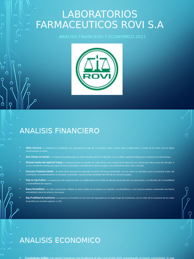 Laboratorios Farmaceuticos Rovi S | PDF | Rentabilidad sobre recursos ...