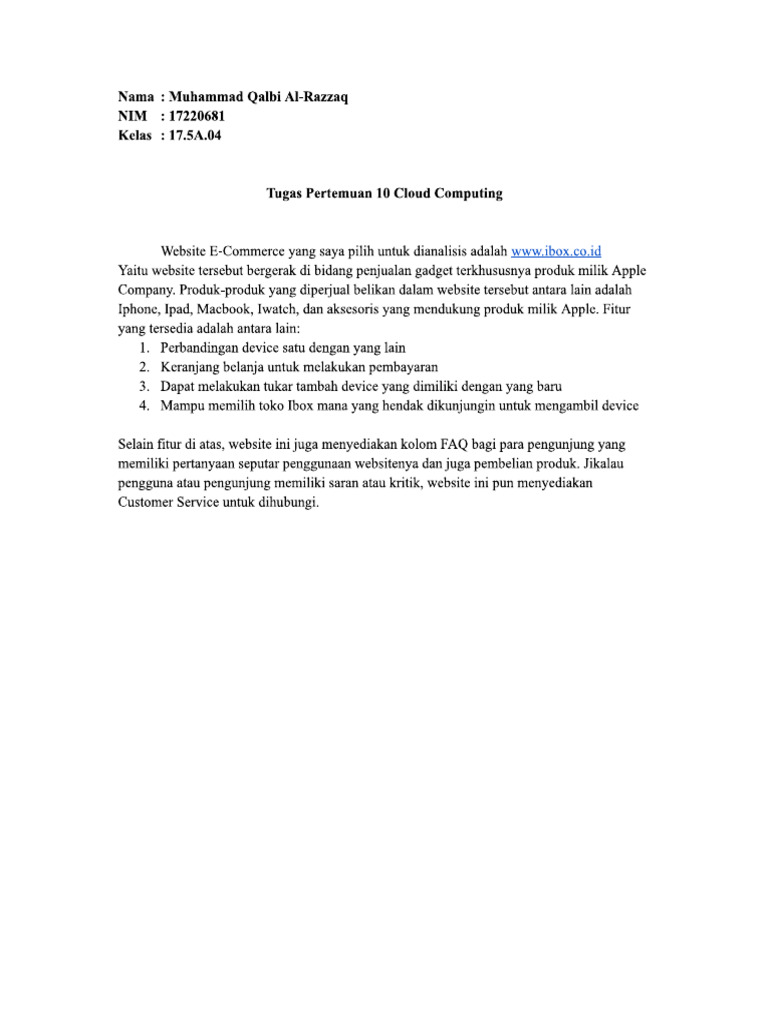 Tugas Pertemuan 10 Cloud Computing | PDF