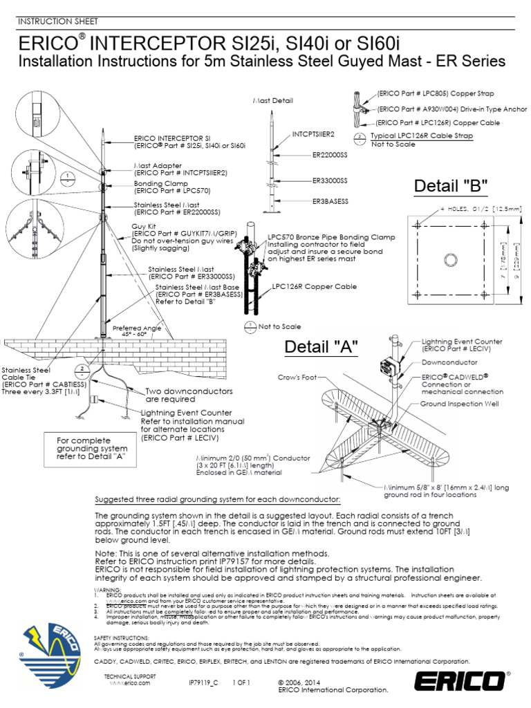 ERICO Stainless Steel Guyed Mast Guide | PDF | Equipment | Manufactured ...