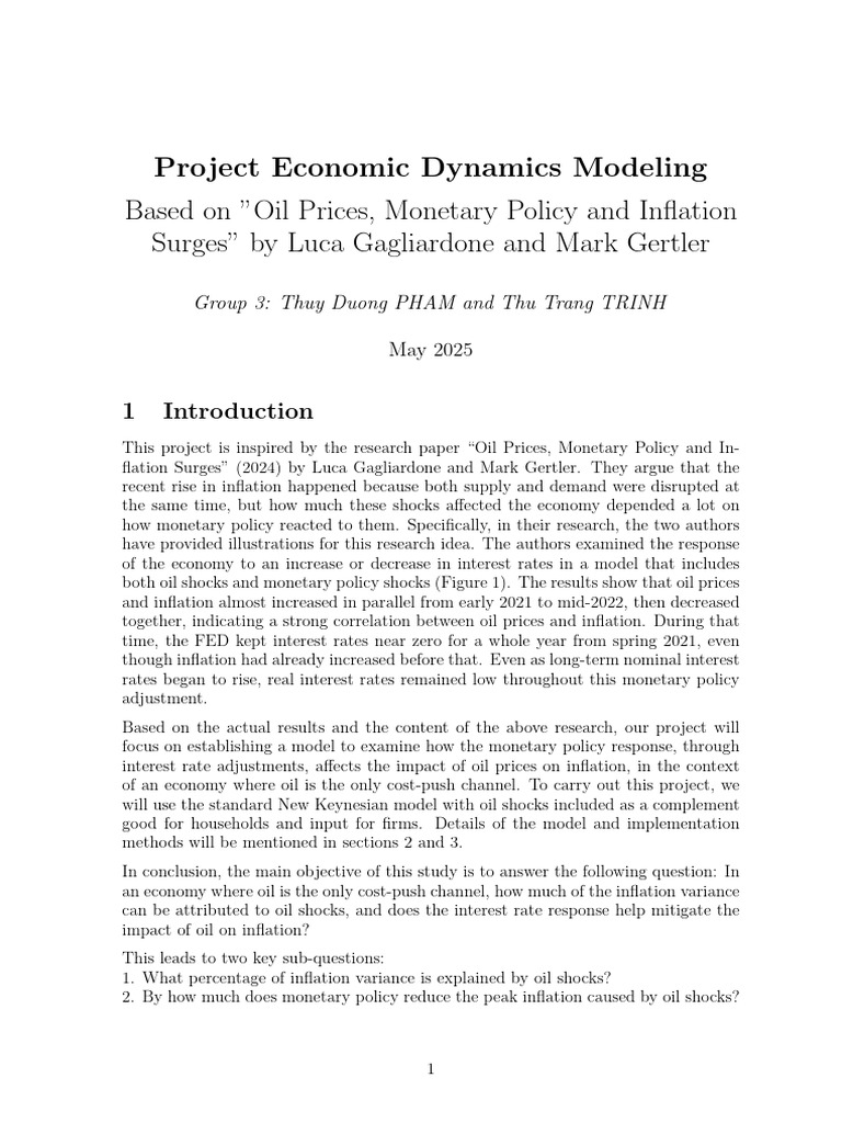 Project Economic Dynamics Modeling | PDF | Inflation | Taylor Rule