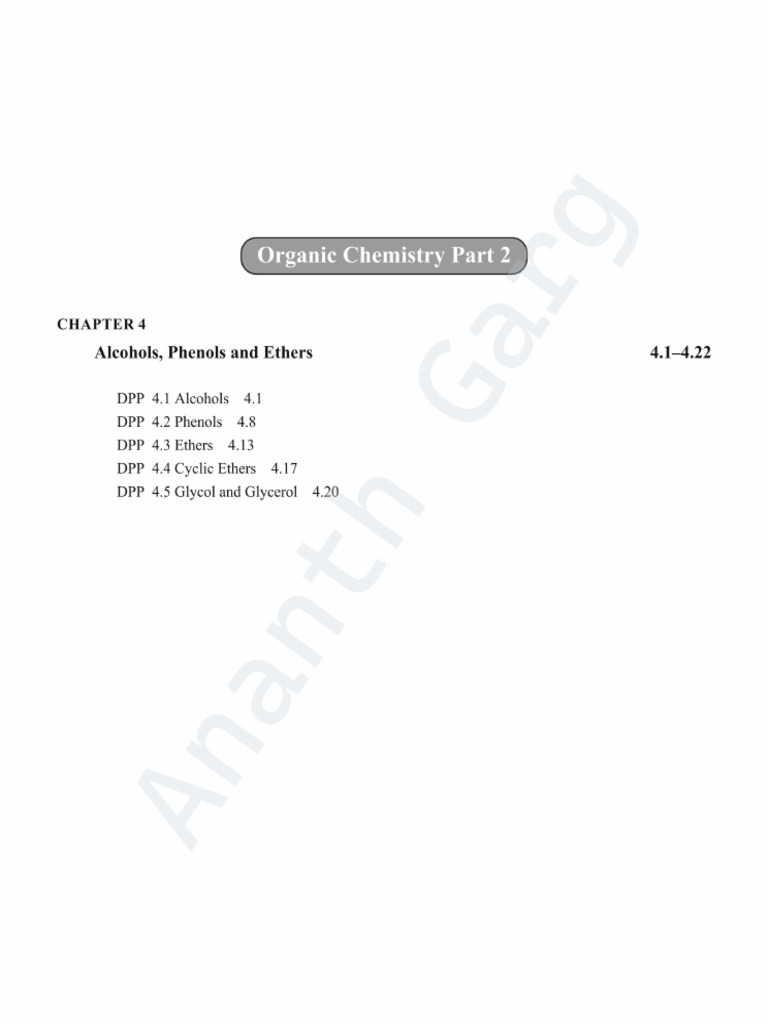 Alcohols, Phenols, and Ethers DPP | PDF