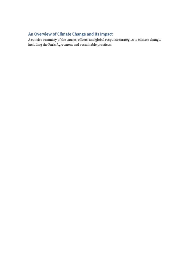An Overview of Climate Change and Its Impact | PDF