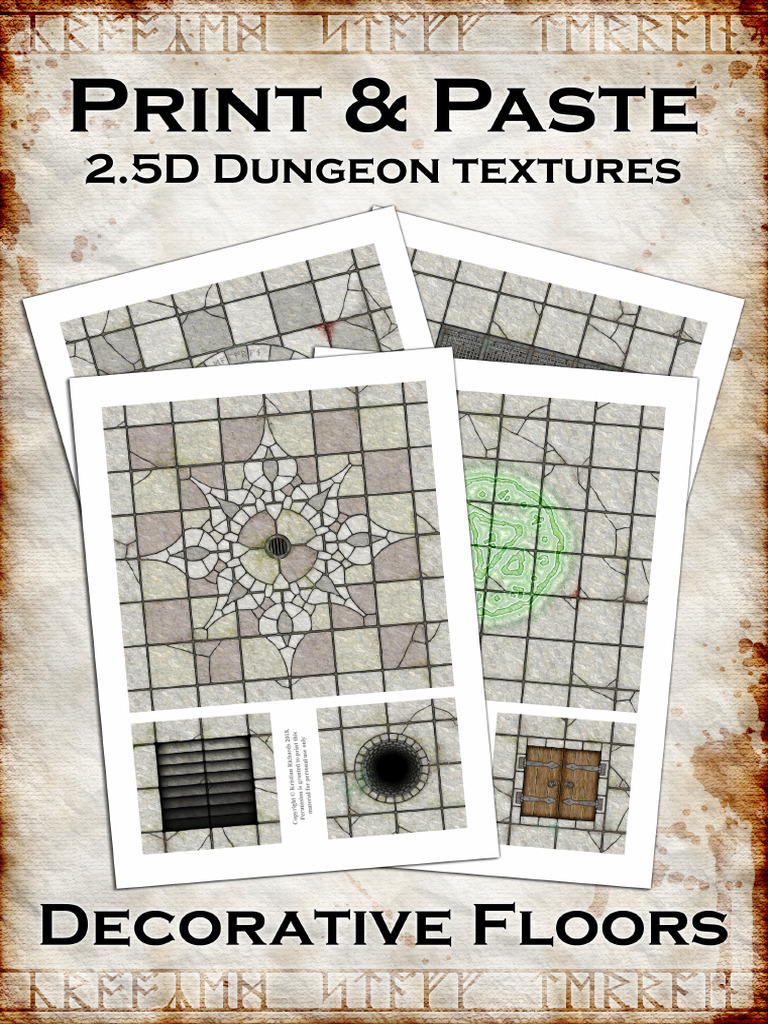 Print & Paste Dungeon Textures Decorative Floors | PDF