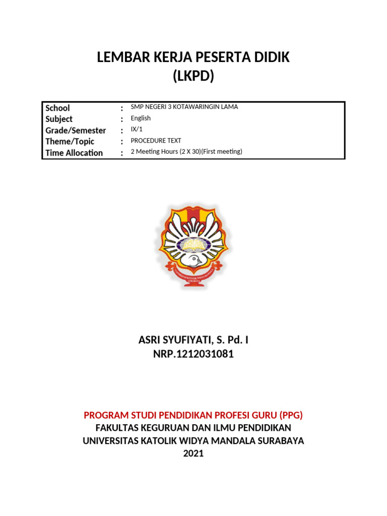 LKPD Procedure Text for English IX | PDF | Tea | Juice