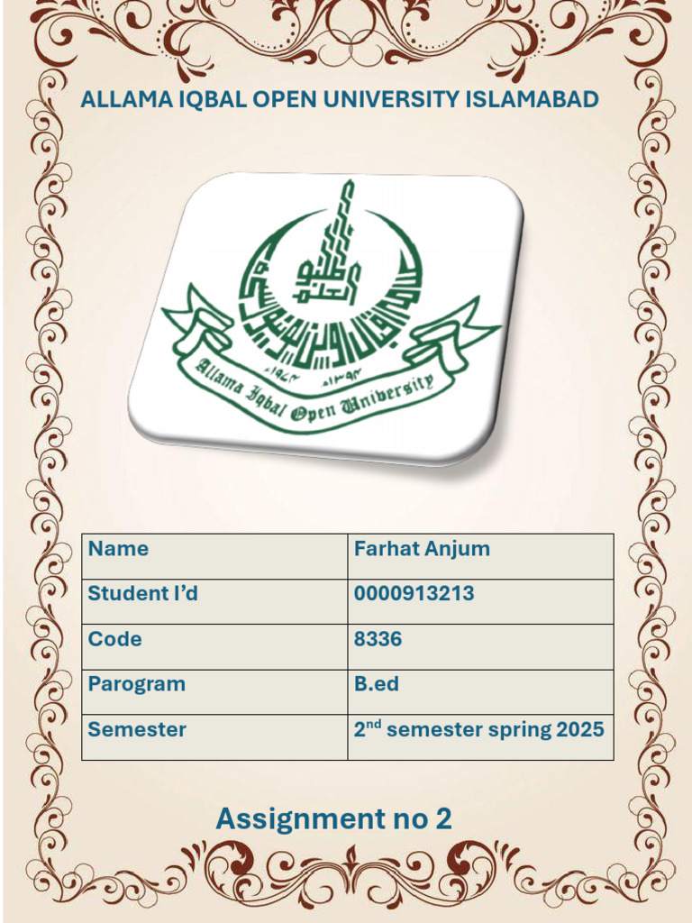 AIOU Assignment 2: Teacher Training Challenges | PDF | Teachers ...
