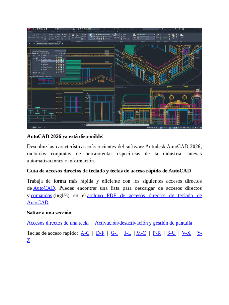 Novedades y comandos de AutoCAD 2026 | PDF | Cad automático | Ventana ...