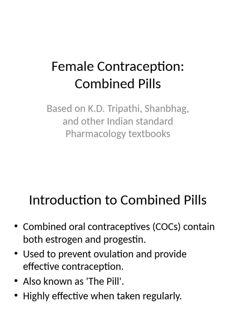 Female Contraception Combined Pills | PDF