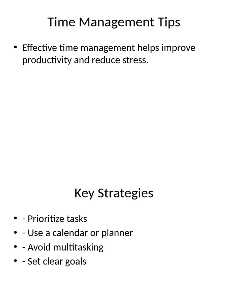 Essential Time Management Strategies | PDF
