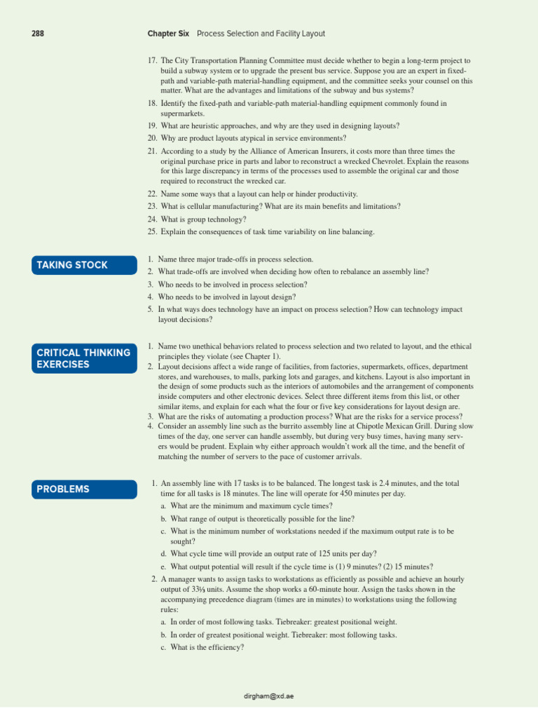 Process Selection and Layout Strategies | PDF