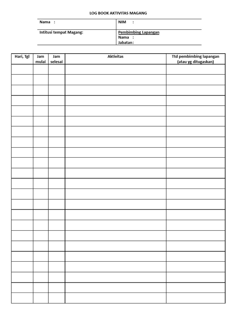 Log Book Aktivitas Magang.docx의 사본 | PDF