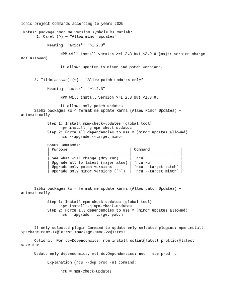 Ionic Project Commands for 2025 | PDF | Software Engineering | Software