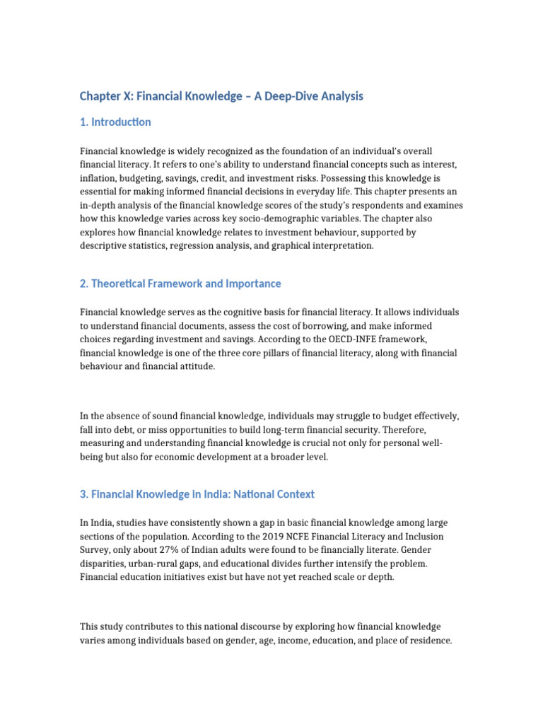 Financial Knowledge Gaps in India | PDF | Financial Literacy | Literacy