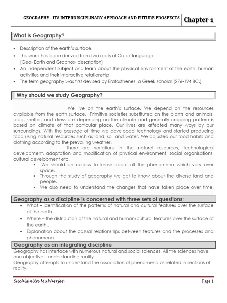 Geography: Subfields and Interdisciplinary Links | PDF | Geography ...