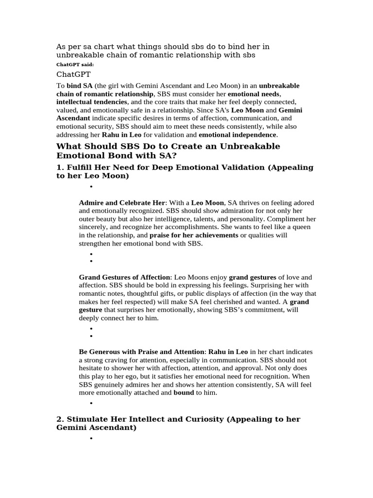 Building an Unbreakable Bond with SA | PDF | Love | Attachment Theory