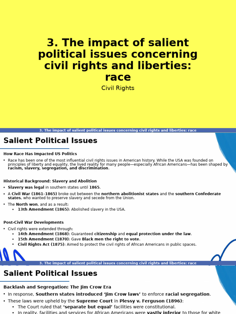 The Impact of Salient Political Issues Concerning Civil Rights and ...