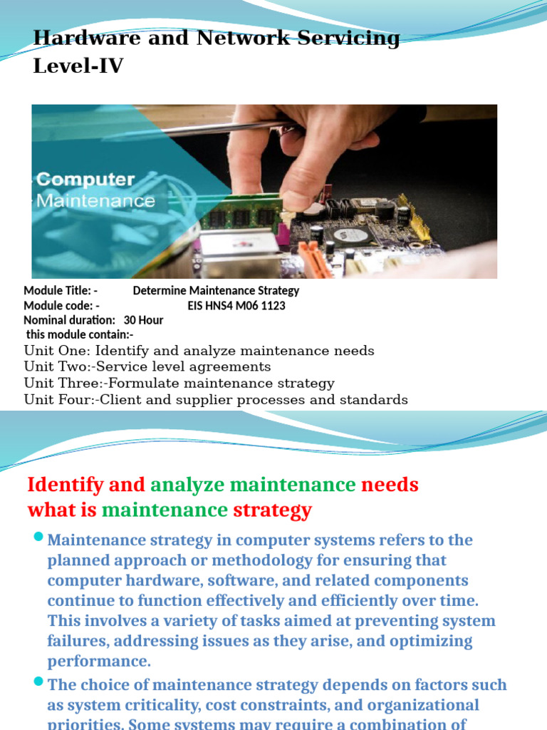 Maintenance Strategy Overview | PDF | Service Level Agreement ...