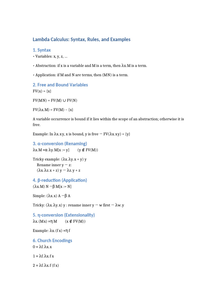 Alpha Conversion in Lambda Calculus | PDF