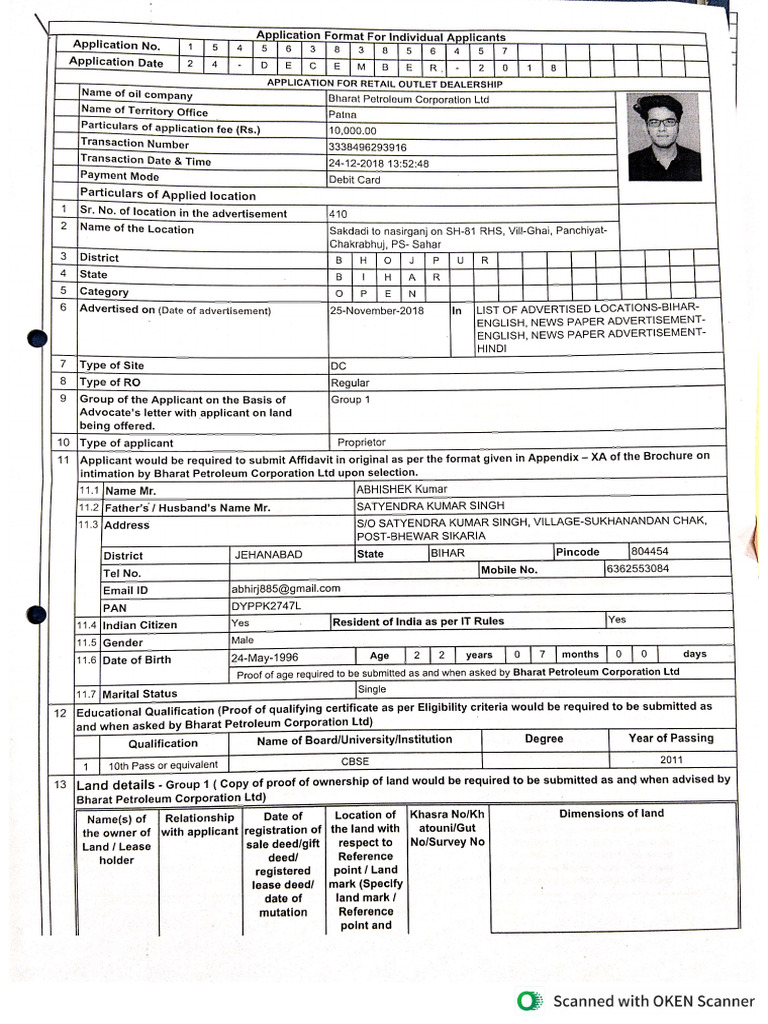 410 (Bhojpur) - Application (Adv 2018) | PDF