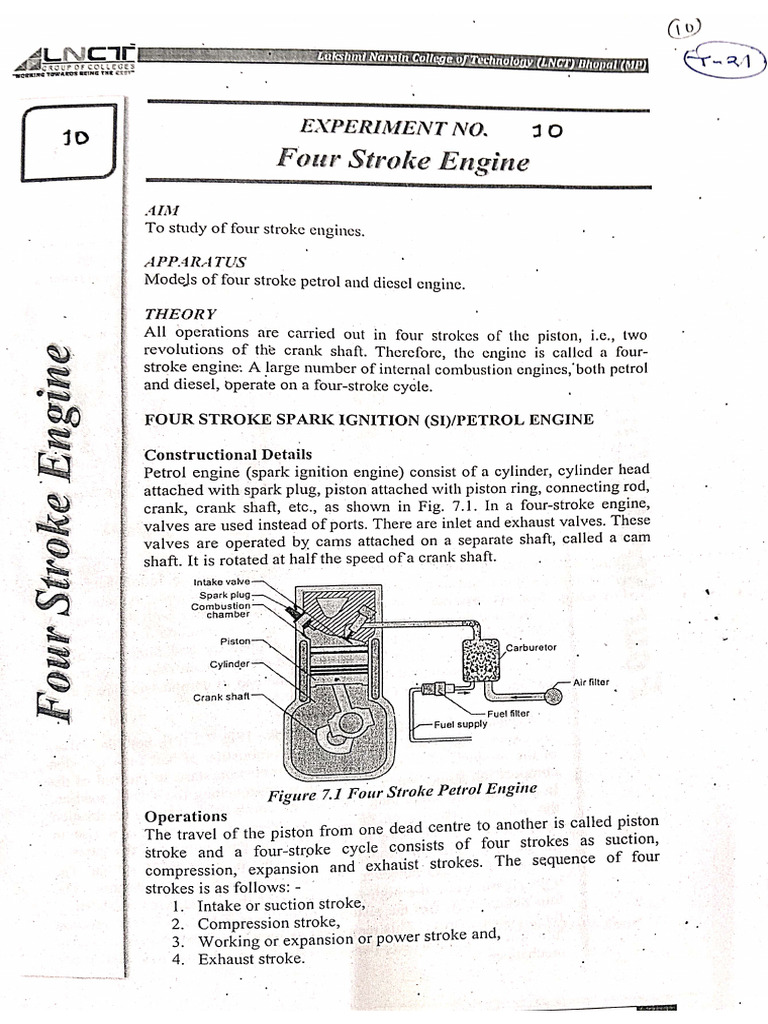 Four Stroke Engine | PDF