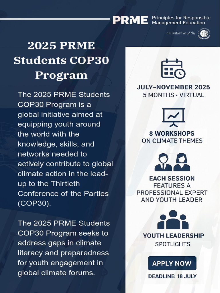 2025 PRME Students COP30 Program-Flyer | PDF