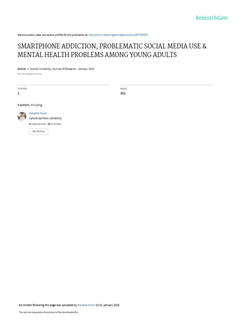 Smartphone Addiction and Mental Health Issues | PDF | Mental Health ...