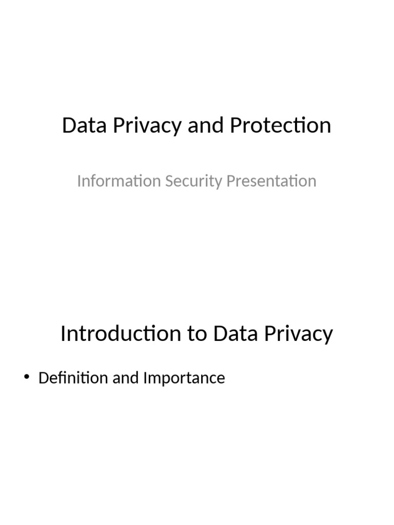 Data Privacy and Protection | PDF