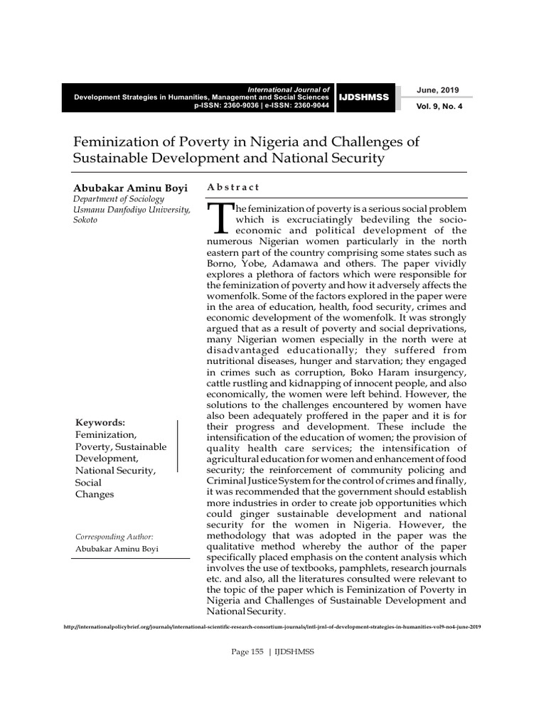 Feminization of Poverty in Nigeria's Women | PDF | Poverty | Poverty ...