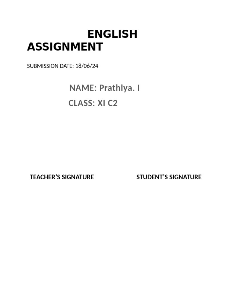 English Assignment | PDF