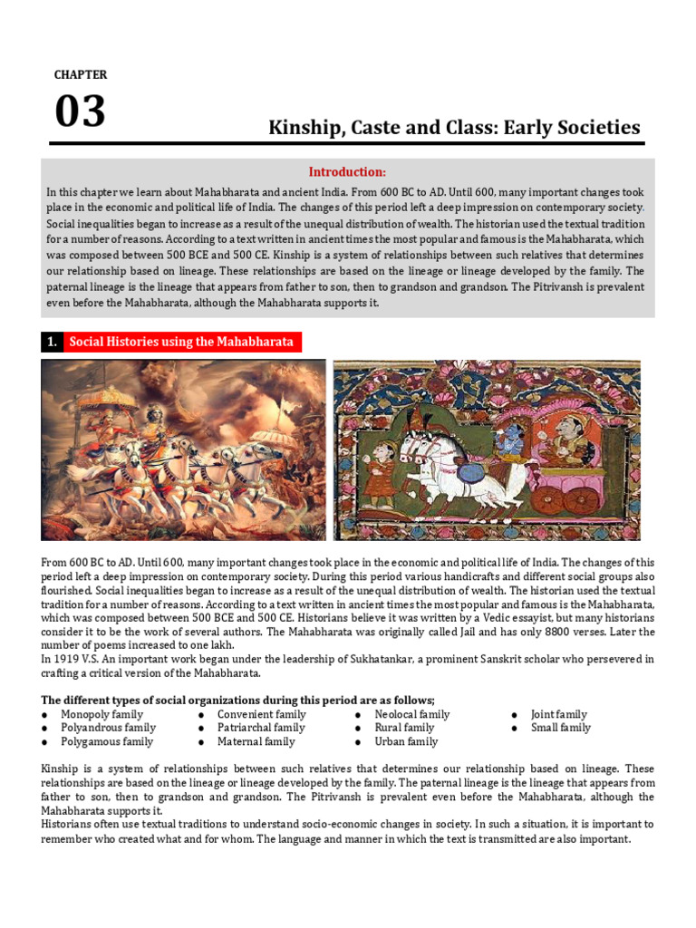 Kinship and Caste in Ancient India | PDF | Mahabharata | Sanskrit