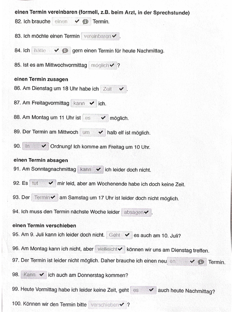 Einen Termin Vereinbaren | PDF