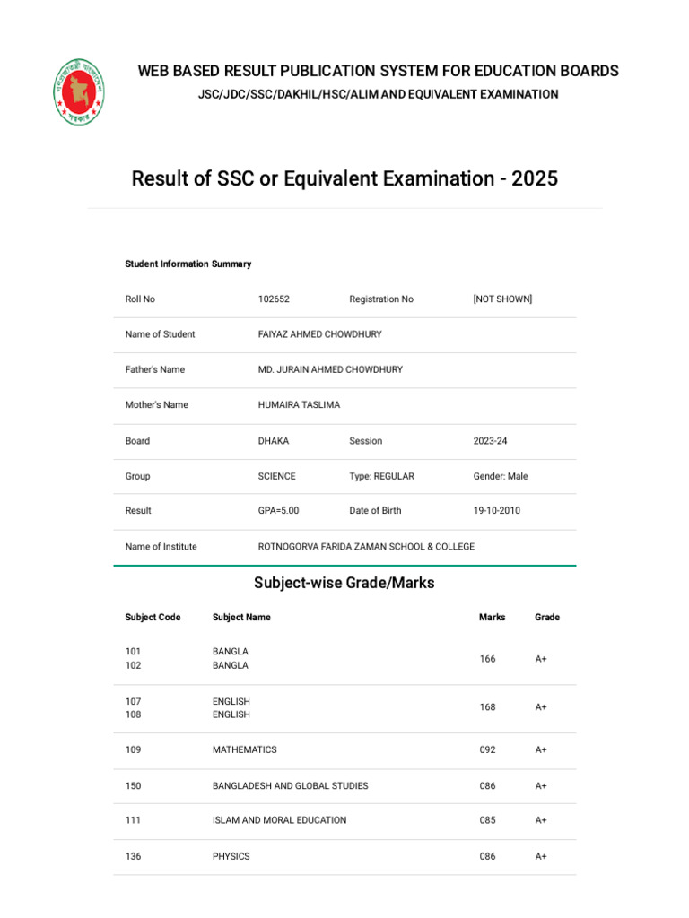 Faiyaz Web Based Result Publicatio | PDF | Student Assessment And ...