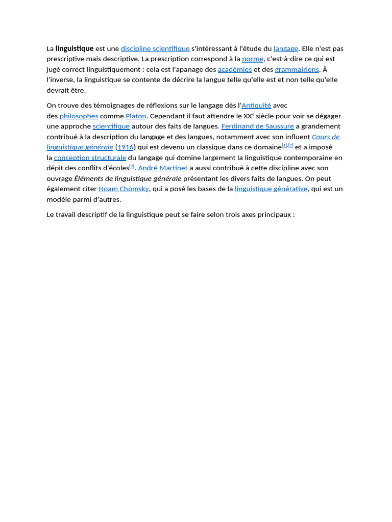 Définition de la linguistique | PDF