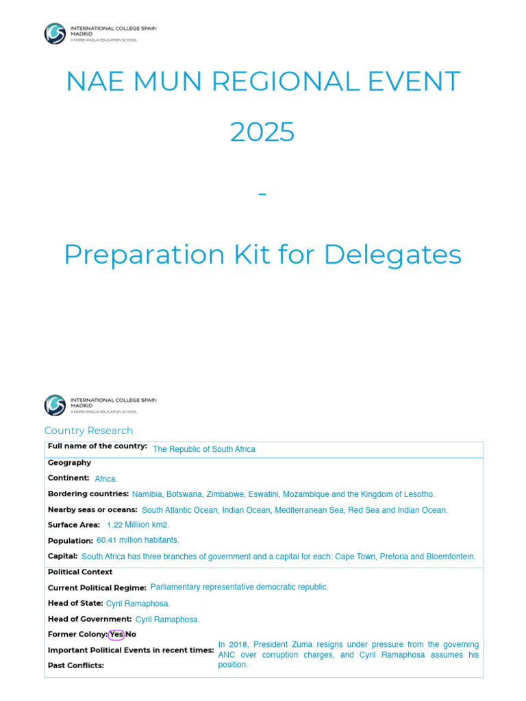 NAE MUN 2025 Delegate Preparation Kit | PDF | Nuclear Power | Energy ...