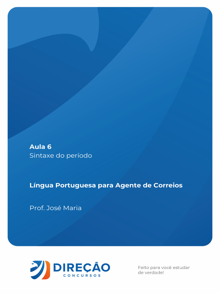 Sintaxe do Período na Língua Portuguesa | PDF | Assunto (gramática ...
