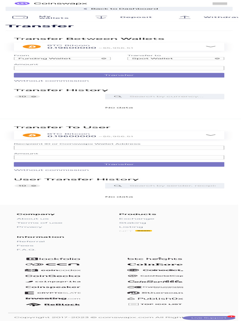 CoinswapX Wallet Transfer Guide | PDF