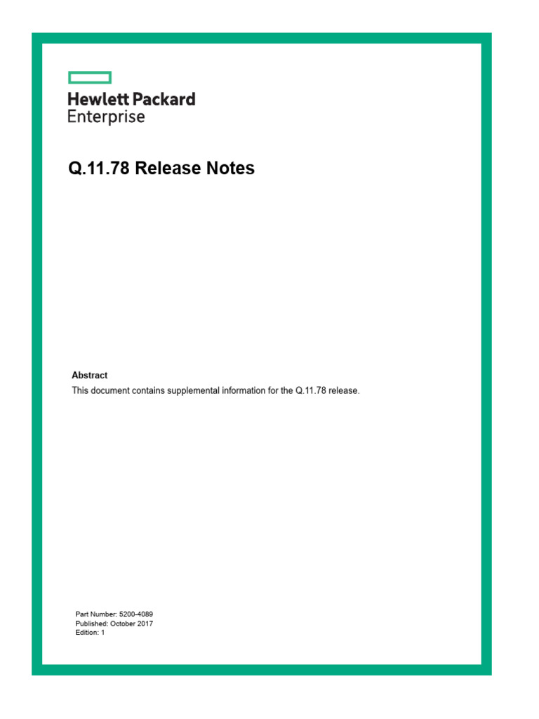 Q.11.78 Firmware Release Notes | PDF | Radius | Internet
