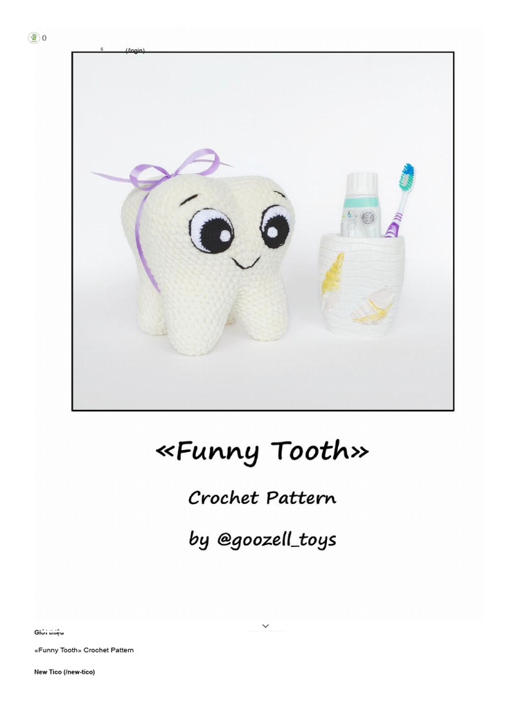 Funny Tooth Crochet Pattern | PDF